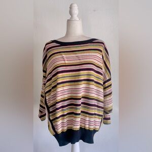 MOTH Multi Colored Striped Dolman Sleeve Sweater